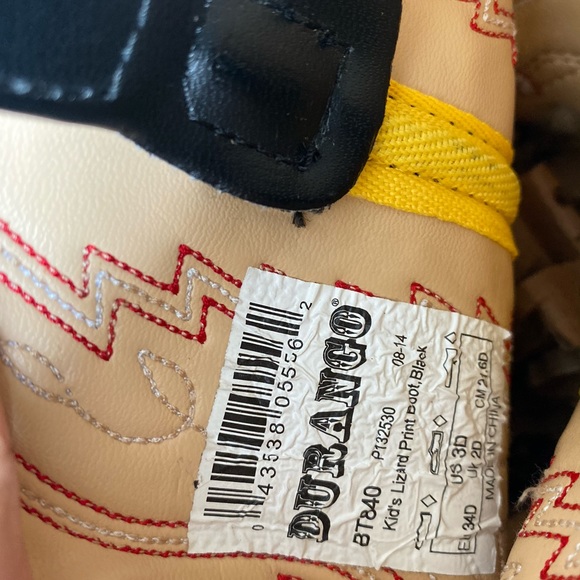 Durango Boots Black Lizard Print Western kids 3 - Picture 7 of 8
